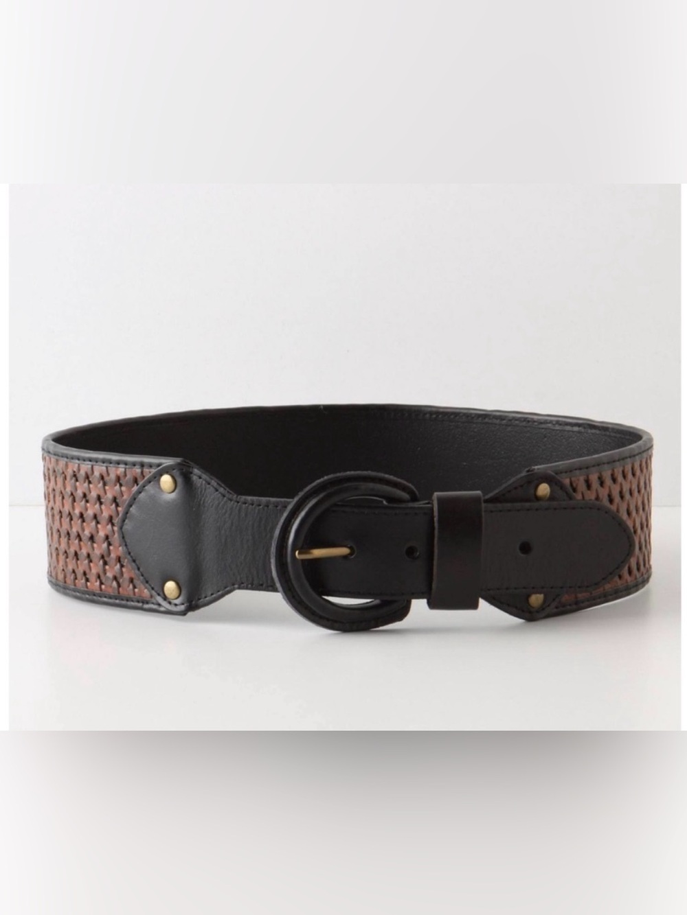 Anthropologie textured two-tone corset belt